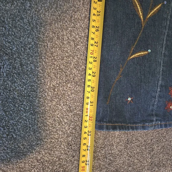 True Religion Dark Blue Flare Jeans with Embroidery - Picture 8 of 8